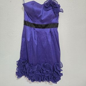 Max & Cleo Purple Dress with Black Ribbon